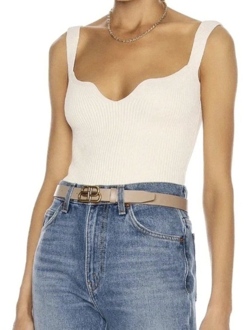 Khaite The Yves Bodysuit in Yvory Size S.